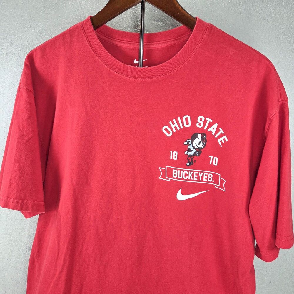 Nike Ohio State Buckeyes Brutus 1870 Mascot Loose Fit Graphic T Shirt Sz S